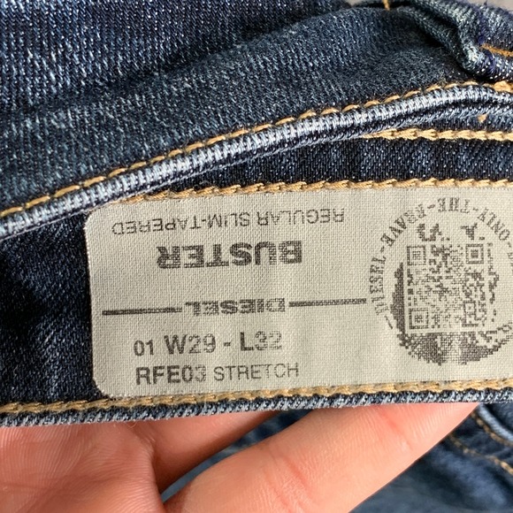 Diesel Buster Jeans Mens 29x32 Regular Slim Tapered Button Fly Denim Stretch - Picture 4 of 13